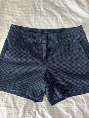 Ann Taylor Factory Navy Micro Dot Tailored Shorts